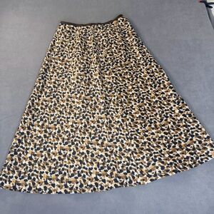 Talbots Vintage Full Length A-Line Animal Print Silk & Linen Skirt-Lined-Size 10